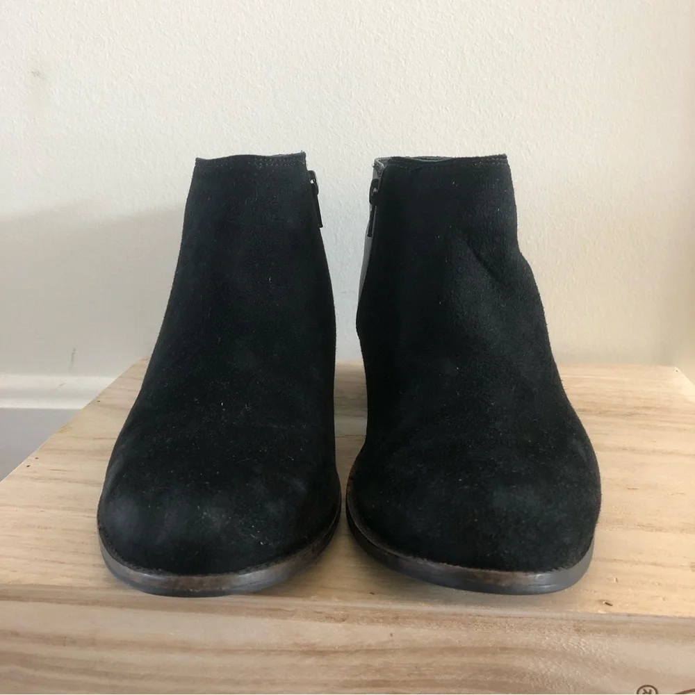 Dune London Penelope Black Leather Ankle Bootie 39/8
